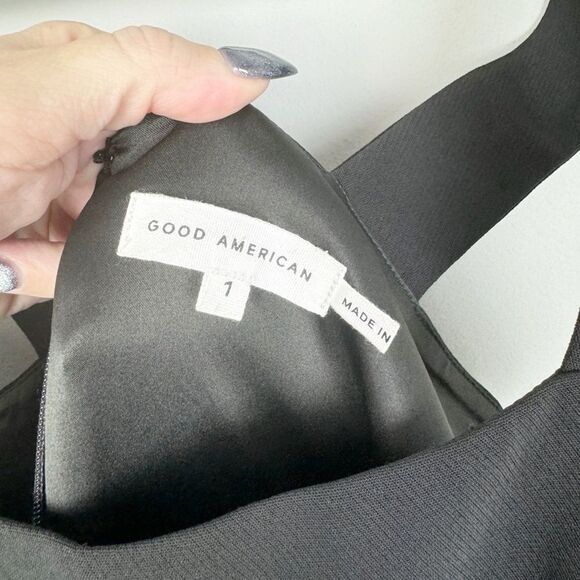 GOOD AMERICAN | NEW Black Executive Jumpsuit Wide Leg Women’s GA Size 1 (Small) - Picture 8 of 11